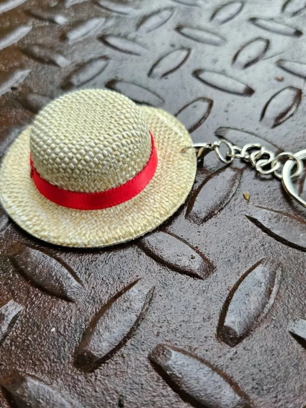 Keys Holder Handmade Straw Hat Anime Design Keychain keyring